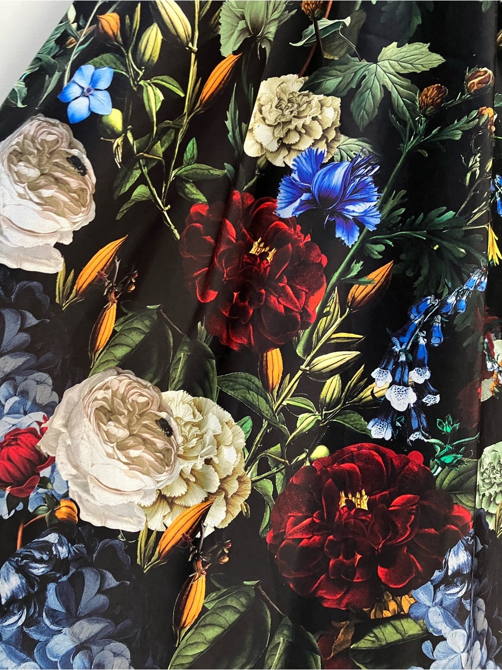 NWT Alice & Olivia Adley Drop Waist Black Floral Maxi Dress Gown Pockets size 14 - Picture 10 of 16